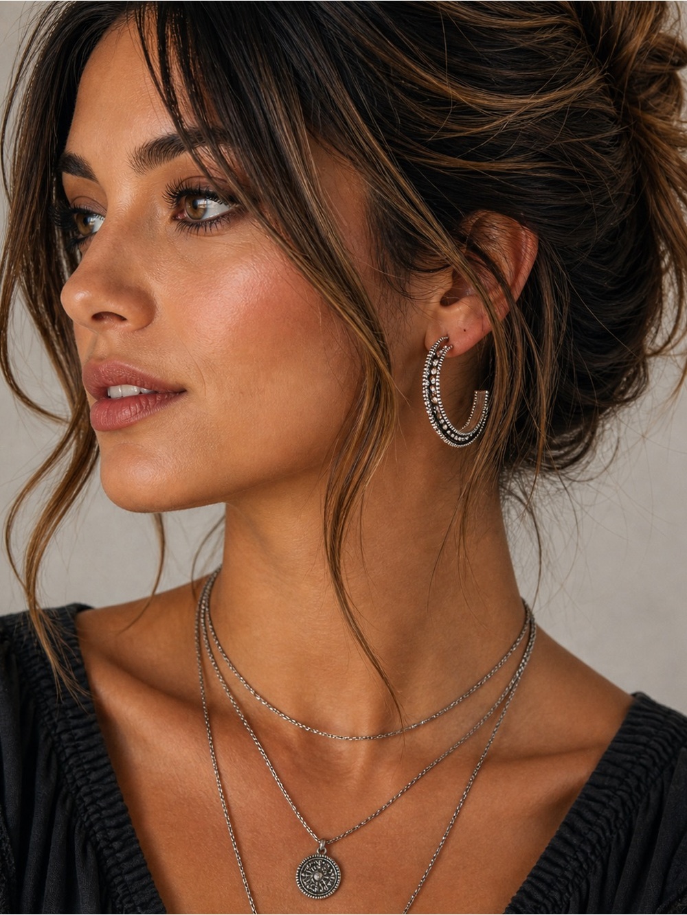 ✨ Retro Reverberation Rhinestone Hoop Earrings ✨